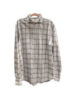 Profuomo 16.5 grey and white recycled cotton shirt